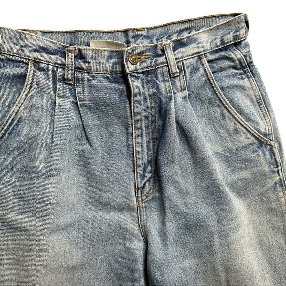 Vintage Bill Blass 80's Distressed High Waist Mom Pleated Jeans Size 10 - Picture 3 of 6